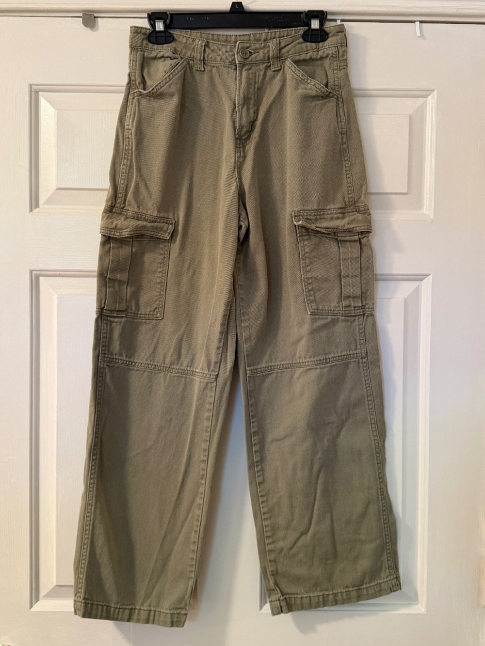 H&M Divided Womens 4 Cargo Pants Khaki Green Utility Gorpcore Streetwear Relaxed